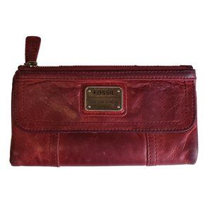 Vintage 1954 FOSSIL Leather Clutch